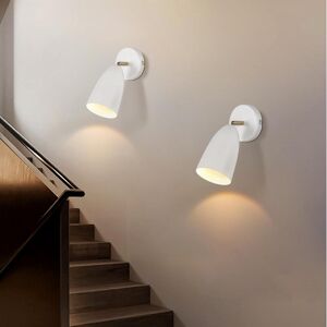17 Stories 2 -light GU10 wall light - modern swiveling metal wall spotlight for hallway, living room, kitchen - without bulbs White/Matt 22cm H X 10cm W X 10cm D 17 Stories 2 -light GU10 wall light - modern swiveling metal wall spotlight for hallway, living room, kitchen - without bulbs White/Matt 22cm H X 10cm W X 10cm D
