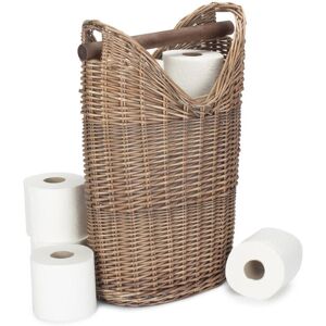 Lily Manor Wicker Bathroom Toilet Roll Holder Basket Antique Wash 30L Lily Manor Wicker Bathroom Toilet Roll Holder Basket Antique Wash 30L