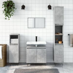 Latitude Run 3 Piece Bathroom Cabinet Set Smoked Oak Engineered Wood Concrete Grey 190cm H X 58cm W X 33cm D Latitude Run 3 Piece Bathroom Cabinet Set Smoked Oak Engineered Wood Concrete Grey 190cm H X 58cm W X 33cm D