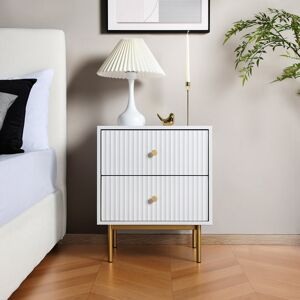 Fairmont Park Aivis Bedside Table White 64cm H X 50cm W X 40cm D Fairmont Park Aivis Bedside Table White 64cm H X 50cm W X 40cm D