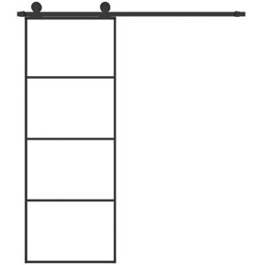 Symple Stuff Amberann Glass Sliding Door Black 205cm H x 76cm W Symple Stuff Amberann Glass Sliding Door Black 205cm H x 76cm W