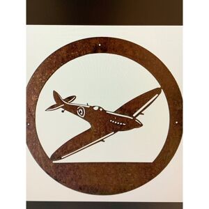 Borough Wharf Spitfire Wall Décor Brown;White 49.5cm H x 49.5cm W x 0.12cm D Borough Wharf Spitfire Wall Décor Brown;White 49.5cm H x 49.5cm W x 0.12cm D