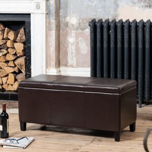 ClassicLiving Ambrosino 98cm Wide Faux Leather Rectangle Solid Colour Storage Ottoman with Storage Brown 45cm H X 98cm W X 45cm D ClassicLiving Ambrosino 98cm Wide Faux Leather Rectangle Solid Colour Storage Ottoman with Storage Brown 45cm H X 98cm W X 45cm D