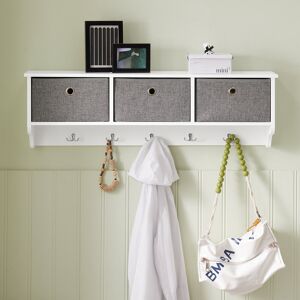 Brambly Cottage Lakeshore Wall Mounted Coat Rack White/Grey 30cm H X 100cm W X 20cm D Brambly Cottage Lakeshore Wall Mounted Coat Rack White/Grey 30cm H X 100cm W X 20cm D