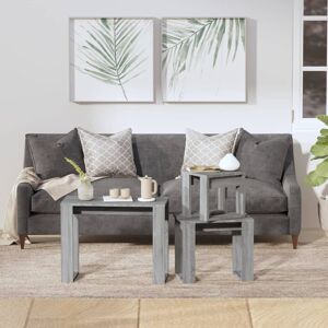 Metro Alexzandrea Nesting Tables 3 Pcs Chipboard Gray Sonoma/Gray Sonoma 47cm H X 61cm W X 28cm D Metro Alexzandrea Nesting Tables 3 Pcs Chipboard Gray Sonoma/Gray Sonoma 47cm H X 61cm W X 28cm D