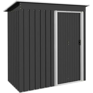 WFX Utility 5 X 3Ft Garden Storage Shed With Sliding Door And Sloped Roof Outdoor Equipment Tool Black 76cm W X 150cm D X 170cm H WFX Utility 5 X 3Ft Garden Storage Shed With Sliding Door And Sloped Roof Outdoor Equipment Tool Black 76cm W X 150cm D X 170cm H