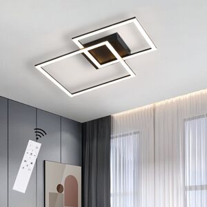 Metro Led Ceiling Light, Square White, Modern, Dimmable With Remote Control, For Bedrooms And Kitchens Black 9cm H X 57cm W X 48cm D Metro Led Ceiling Light, Square White, Modern, Dimmable With Remote Control, For Bedrooms And Kitchens Black 9cm H X 57cm W X 48cm D