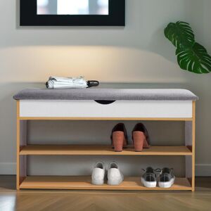 Borough Wharf 3 Tier Shoe Storage Shoe Bench With Seat Hallway Storage Furniture Entryway Natural Brown 41cm H X 78cm W X 24cm D Borough Wharf 3 Tier Shoe Storage Shoe Bench With Seat Hallway Storage Furniture Entryway Natural Brown 41cm H X 78cm W X 24cm D
