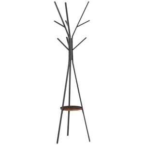 Brayden Studio Burrak Freestanding 9 - Hook Coat Rack Black;Brown 180cm H X 45cm W X 45cm D Brayden Studio Burrak Freestanding 9 - Hook Coat Rack Black;Brown 180cm H X 45cm W X 45cm D