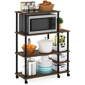 Alpen Home Debbi 89.4 Cm Kitchen Trolley with Locking Wheels Columbia Walnut/Black 117.1cm H X 89.4cm W X 39.6cm D Alpen Home Debbi 89.4 Cm Kitchen Trolley with Locking Wheels Columbia Walnut/Black 117.1cm H X 89.4cm W X 39.6cm D