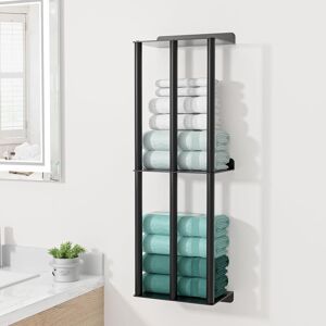 Ebern Designs Sada 3 Wall Mounted Required Towel Stand Black 66cm H X 22.5cm L X 15cm D Ebern Designs Sada 3 Wall Mounted Required Towel Stand Black 66cm H X 22.5cm L X 15cm D