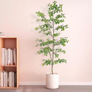 Brayden Studio Fake Schefflera Tree, Artificial Schefflera Tree Indoor With Natural Trunk And Realistic Leaves Green 210cm H x 28cm W x 44cm D Brayden Studio Fake Schefflera Tree, Artificial Schefflera Tree Indoor With Natural Trunk And Realistic Leaves Green 210cm H x 28cm W x 44cm D