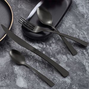 Latitude Run Aathavan 16 Piece Stainless Steel Cutlery Set , Service for 4 Satin Black 16 Latitude Run Aathavan 16 Piece Stainless Steel Cutlery Set , Service for 4 Satin Black 16