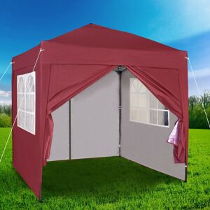 Dakota Fields Jarrow Aluminium 2m x 2m Pop-Up Gazebo Red 200cm W X 200cm D X 280cm H Dakota Fields Jarrow Aluminium 2m x 2m Pop-Up Gazebo Red 200cm W X 200cm D X 280cm H