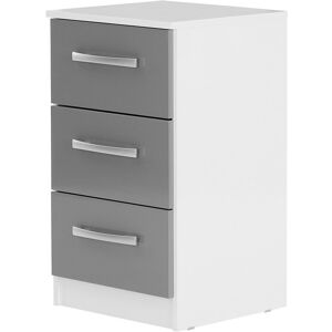 17 Stories Marquitta 3 Drawer Bedside Table White/Grey 175.26cm H X 101.6cm W X 96.27cm D 17 Stories Marquitta 3 Drawer Bedside Table White/Grey 175.26cm H X 101.6cm W X 96.27cm D