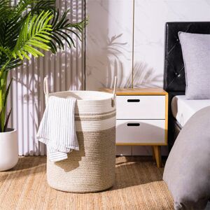 Highland Dunes Cotton Laundry Hamper With Handle 58L Brown 51cm H X 38cm W X 38cm D Highland Dunes Cotton Laundry Hamper With Handle 58L Brown 51cm H X 38cm W X 38cm D