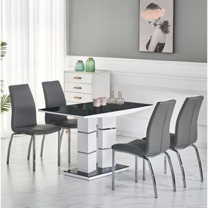 Ivy Bronx Shellman Dining Set with 4 Chairs Grey 4 Ivy Bronx Shellman Dining Set with 4 Chairs Grey 4
