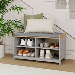 VonHaus Storage Bench Grey 45cm H X 80cm W X 38cm D VonHaus Storage Bench Grey 45cm H X 80cm W X 38cm D