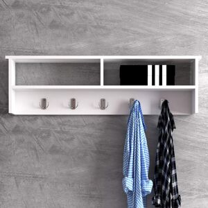 Ebern Designs Dominquie metal 5 - Hook Wall Mounted Coat Rack White 35cm H X 120cm W X 19.6cm D Ebern Designs Dominquie metal 5 - Hook Wall Mounted Coat Rack White 35cm H X 120cm W X 19.6cm D