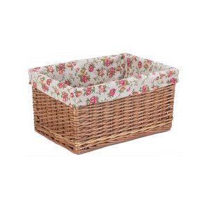Lily Manor Wicker Storage Basket with Lining Brown Large Lily Manor Wicker Storage Basket with Lining Brown Large
