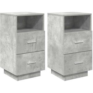 Natur Pur Vidaxl bedside tables with 2 drawers, 36cm x 36cm x 68cm Concrete Grey 68cm H X 36cm W X 36cm D Natur Pur Vidaxl bedside tables with 2 drawers, 36cm x 36cm x 68cm Concrete Grey 68cm H X 36cm W X 36cm D