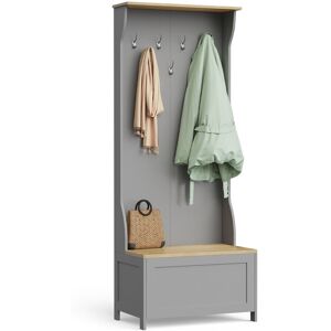 VonHaus Ash Hall Coat Stand with Shoe Storage Grey 181cm H X 71cm W X 43.5cm D VonHaus Ash Hall Coat Stand with Shoe Storage Grey 181cm H X 71cm W X 43.5cm D