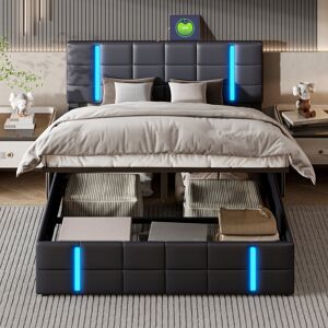 Metro PU Upholstered Bed With LED Lights, USB Ports & Storage European Double (140 x 200 cm) Metro PU Upholstered Bed With LED Lights, USB Ports & Storage European Double (140 x 200 cm)
