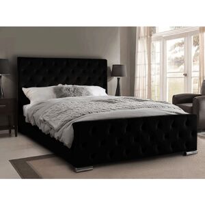 Mercer41 Carlos Upholstered Bed Frame Black Double (4'6) Mercer41 Carlos Upholstered Bed Frame Black Double (4'6)