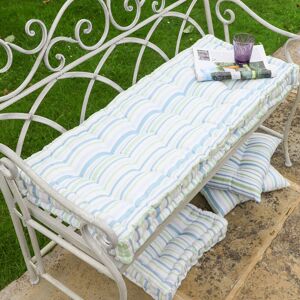 House of Hampton Blue Stripe Bench Pad Cushion 110cm W House of Hampton Blue Stripe Bench Pad Cushion 110cm W