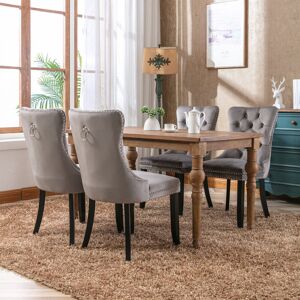 Mercer41 Delafield Lux Velvet Upholstered Kitchen Dining Chairs Grey/Black 95cm H X 50cm W X 62cm D Mercer41 Delafield Lux Velvet Upholstered Kitchen Dining Chairs Grey/Black 95cm H X 50cm W X 62cm D