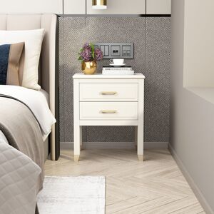 Rosdorf Park Metty Solid + Manufactured Wood Bedside Table White 61cm H X 50cm W X 40cm D Rosdorf Park Metty Solid + Manufactured Wood Bedside Table White 61cm H X 50cm W X 40cm D