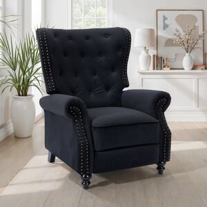 ClassicLiving 89cm Wide Velvet Standard Recliner Recliner Black 105cm H X 89cm W X 96cm D ClassicLiving 89cm Wide Velvet Standard Recliner Recliner Black 105cm H X 89cm W X 96cm D