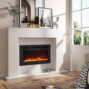 Symple Stuff Aakifa Recessed Electric Fire Black 43.2cm H x 76.2cm W x 10.5cm D Symple Stuff Aakifa Recessed Electric Fire Black 43.2cm H x 76.2cm W x 10.5cm D