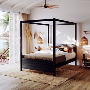 Rosalind Wheeler Desern Canopy Bed Black Wash Kingsize (5') Rosalind Wheeler Desern Canopy Bed Black Wash Kingsize (5')