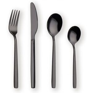 Latitude Run Meiman 24 Piece Cutlery Set , Service for 6 Satin Black 24 Latitude Run Meiman 24 Piece Cutlery Set , Service for 6 Satin Black 24