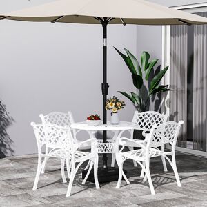 Ophelia & Co. Canndale Round 5 - Piece 4 - Person 91Cm L Outdoor Bistro Set White 4 Ophelia & Co. Canndale Round 5 - Piece 4 - Person 91Cm L Outdoor Bistro Set White 4