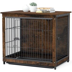Archie & Oscar Landis Furniture Style Pet Crate with 2 Doors Brown 71cm H X 80.7cm W X 56.8cm D Archie & Oscar Landis Furniture Style Pet Crate with 2 Doors Brown 71cm H X 80.7cm W X 56.8cm D