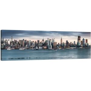 Brayden Studio Manhattan Skyline Panorama Along The Hudson River, New York City, USA blue/white 60.96 H x 182.88 W x 3.81 D cm