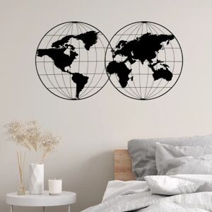 Rio World Map Wall Décor black/gray 113.0 H x 60.0 W x 1.2 D cm