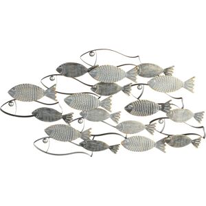 Bloomsbury Market Pesce Wall Décor gray/white/yellow 48.0 H x 90.0 W x 6.0 D cm