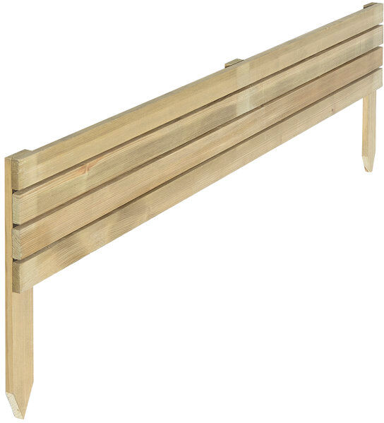Rowlinson 8" Ledbury Slat Edging - 4 Pack Natural 20cm H X 120cm W X 2cm D