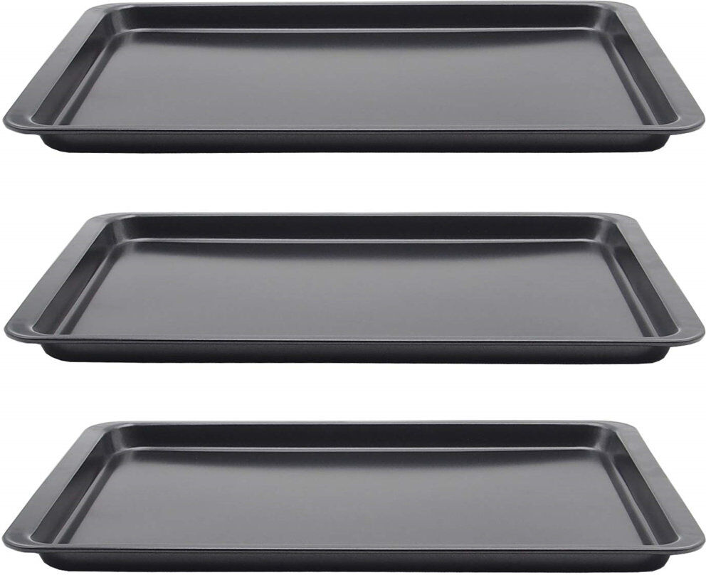 Ebern Designs Onela 3 Piece Non-Stick Steel Bakeware Set Black 3