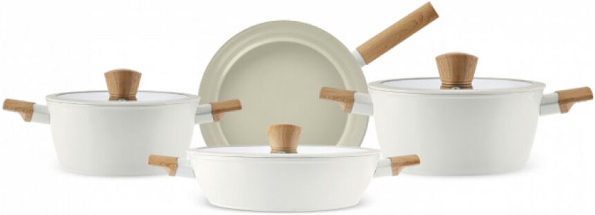 Karaca 7 - Piece Ceramic Cookware Set Cream 7