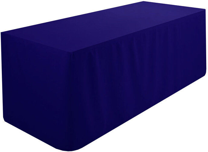 Symple Stuff Fitted 100% Polyester Tablecloth Premium Qualitytable Cover 4 Feet Diameter Navy 60.96cm W x 121.92cm L