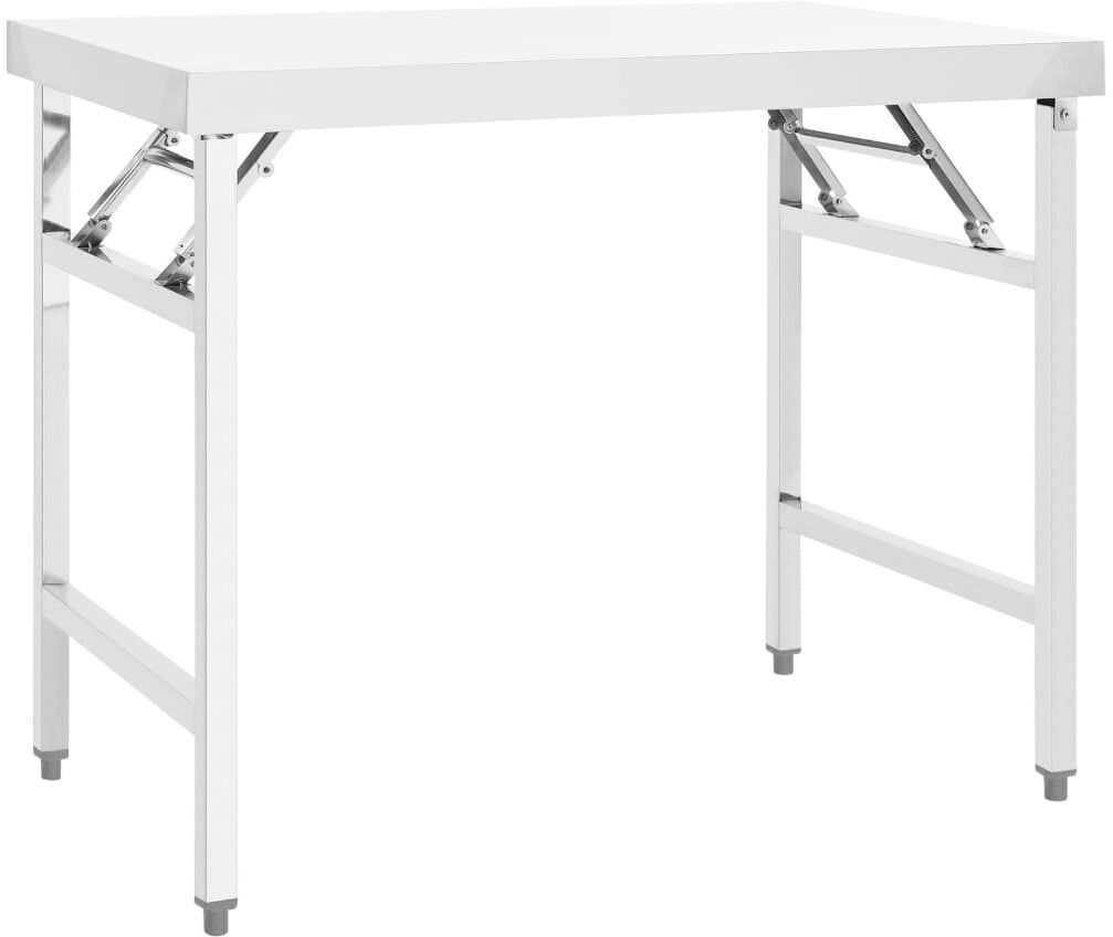 Dakota Fields Bruckmann Folding Stainless Steel Camping Table 80cm H x 100cm W x 60cm D