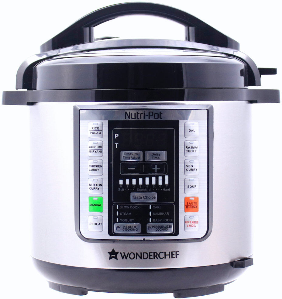 Wonderchef Nutri Pot 6L Electric Pressure Cooker Stainless Steel;Satin Black 6L