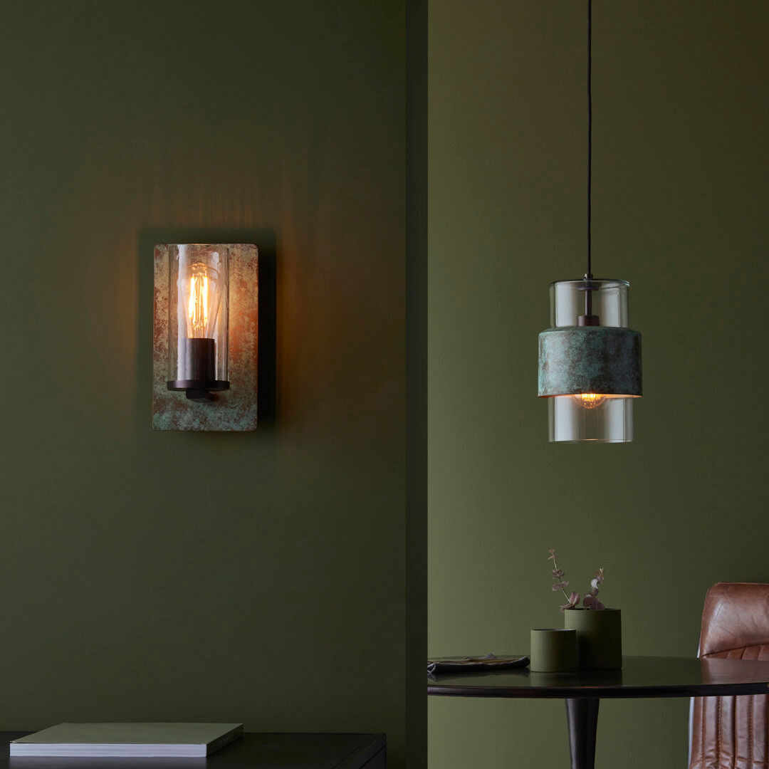 Rio Alzahraa Wall Sconce Verdigris Bronze Plate 25.5cm H X 14cm W X 13.8cm D