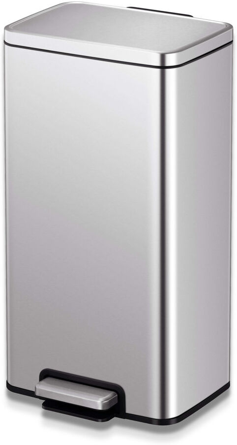 EKO Stainless Steel Step On Kitchen Trash Can Stainless Steel 30/62.5" H x 33.3" W x 31" D