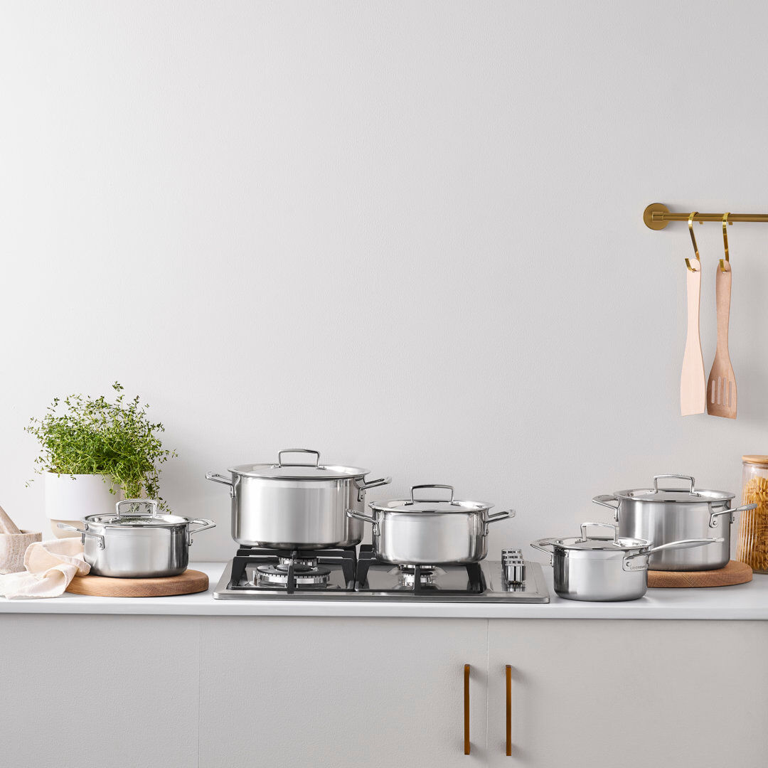 Le Creuset 3ply Stainless Steel 5 Piece Set Silver 10