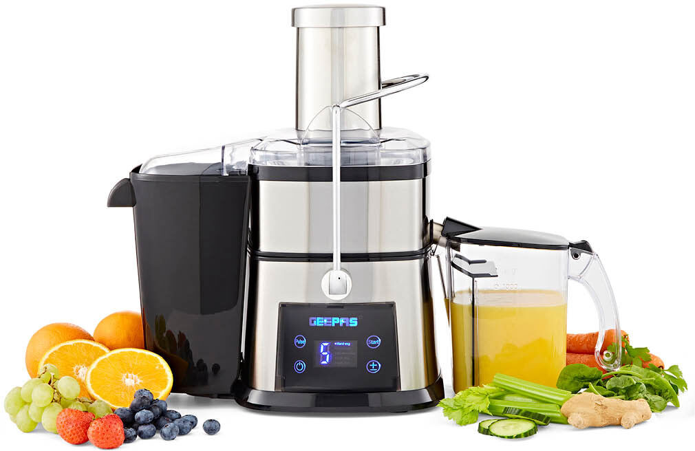 Geepas 800W 5 Speed Electric Centrifugal Juicer Silver 1L